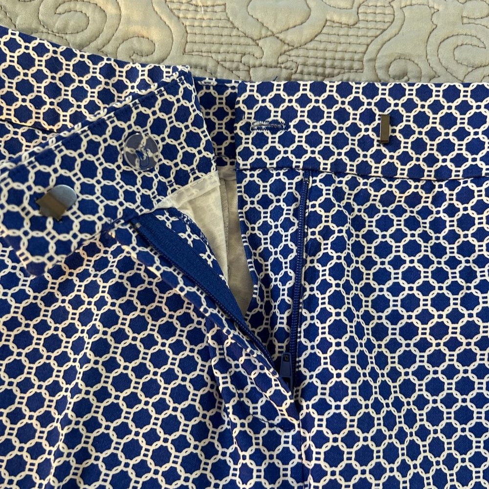 Women's bright royal blue & white Willi Smith Pants - Size 8 - NWT